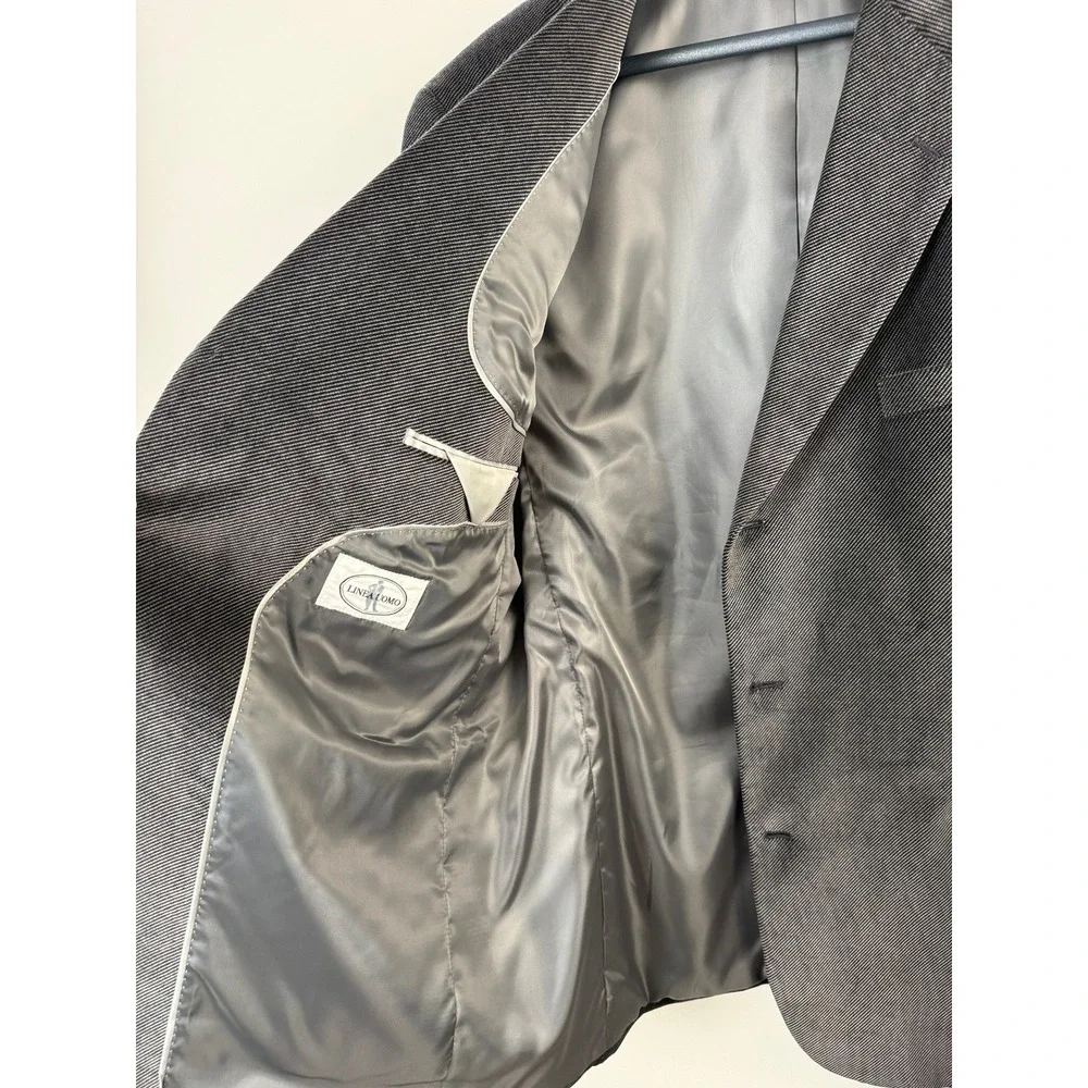Linea Uomo Blazer Mens XL Grey Corduroy Three Button‎ Sport Coat Cotton Jacket
